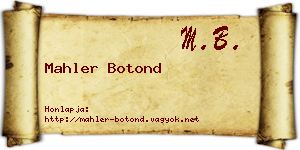 Mahler Botond névjegykártya